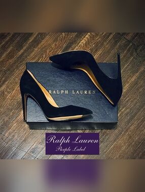 🆕 Ralph Lauren Purple Label 8.5 Celia Goat-Suede Pump - Italian - MSRP: $575